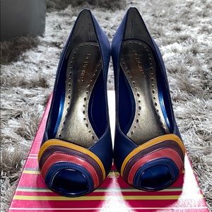 BCBGirls - multicolored peep toe pump